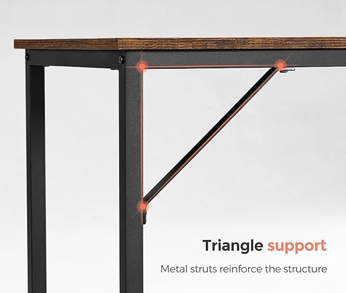 VASAGLE Computer Desk, Gaming Desk, Home Office Desk, - Image 5