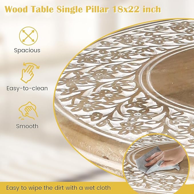 Lightnpro Carved Round End Table - Image 3
