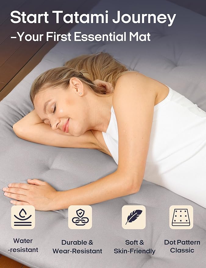 Syrinx Japanese Floor Futon Mattress, Foldable Tatami Sleeping Pad - Image 3