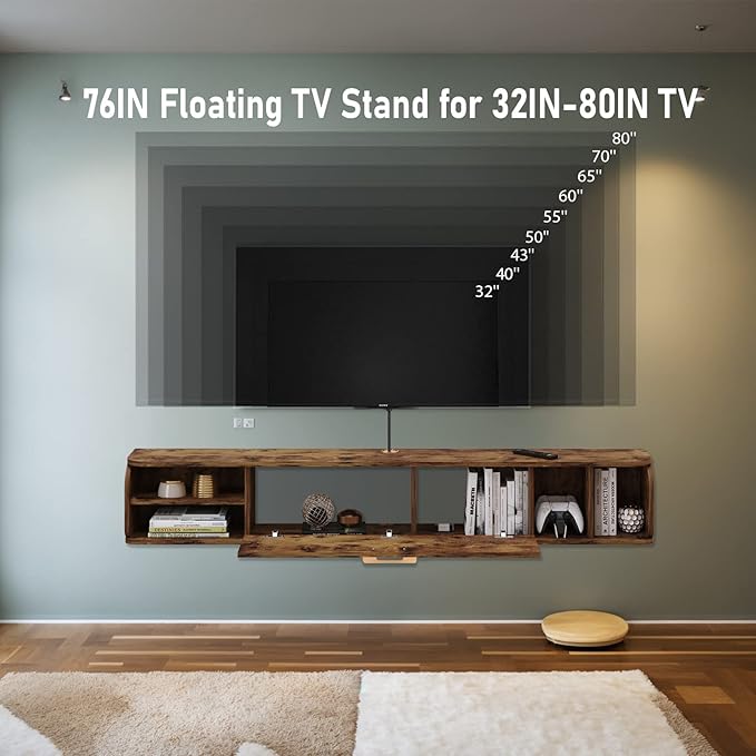 Floating TV Unit, Floating Shelves - Image 5