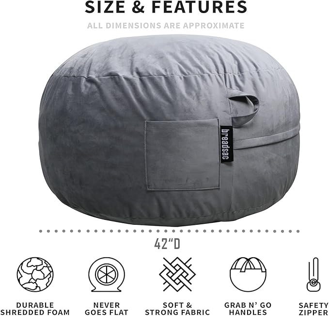 Bean Bag Chairs, Memory Foam Stuffing Bean Bag Chair - Image 4
