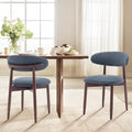 COLAMY Wooden Dining Chairs Set of 2, Modern Fabric Upholstered Dining Room by COLAMYINC
