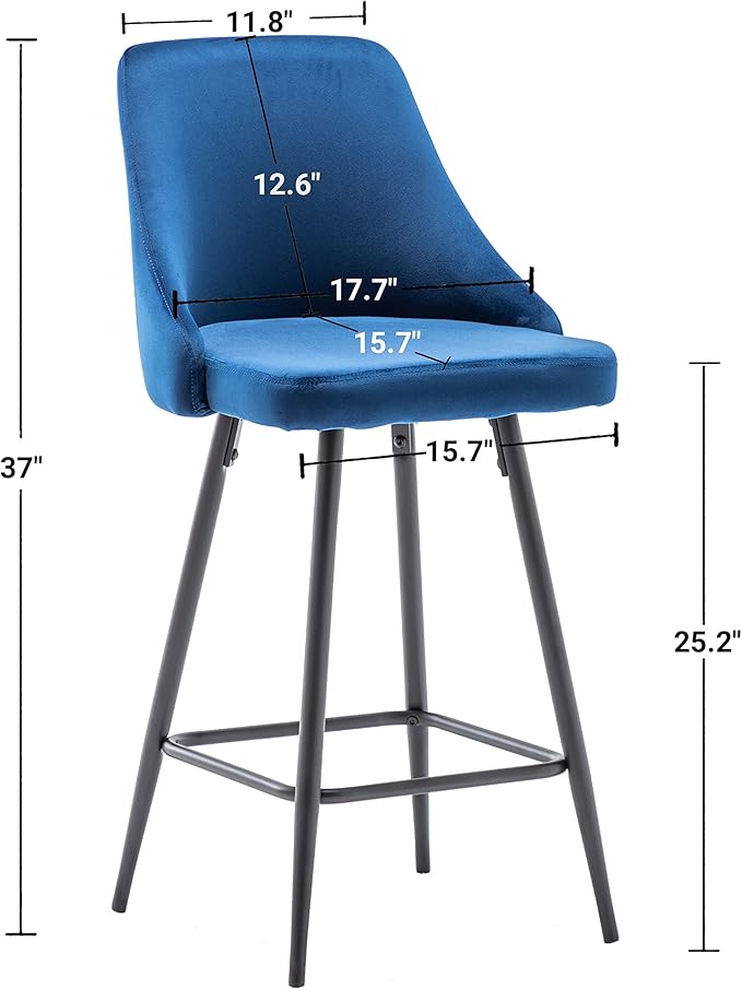 BTEXPERT Set of 2, Premium upholstered Dining 25" Seat Height, High Back Count - Image 3