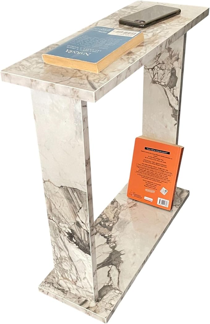 Very Narrow Side Table for Living Room, Small Apartment Space Between Chairs - Image 9