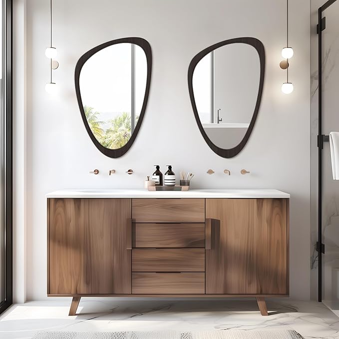 WallBeyond Asymmetrical Mirror, Irregular Wall Mirror, Wall Mirrors Decorative - Image 7