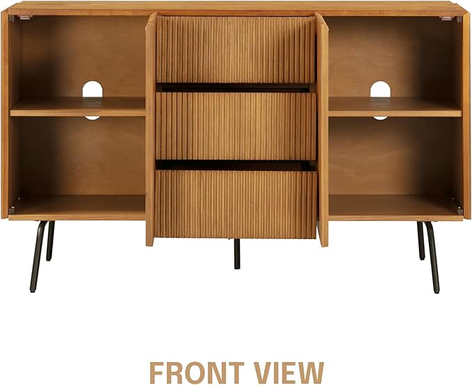 NTC Veil Sideboard with 2 Doors and 3 Drawers, Buffet Cabinet with Vertical - Image 4