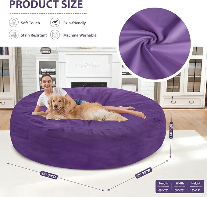 7FT Bean Bag Chair, Large Bean Bag Chairs - Image 3