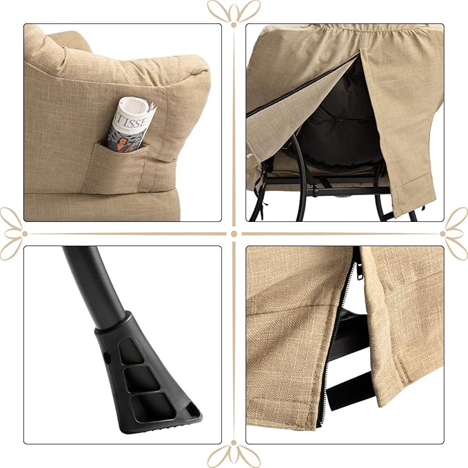 HollyHOME Modern Fabric Large Lazy Chair, Accent Oversized Comfy Reading Chair - Image 7