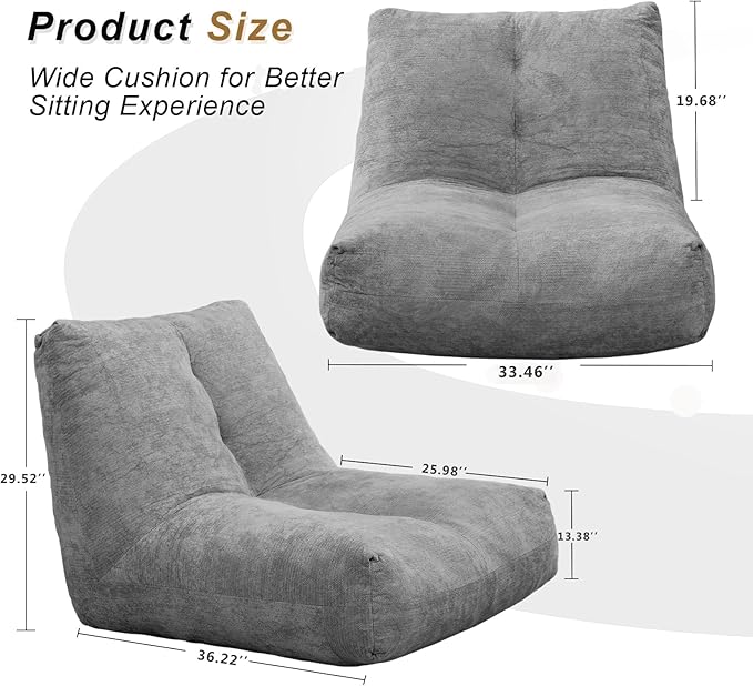 Bean Bag Chairs for Adults, Memory Foam Bean Bag Chair, Spacious Single Sofa - Image 2