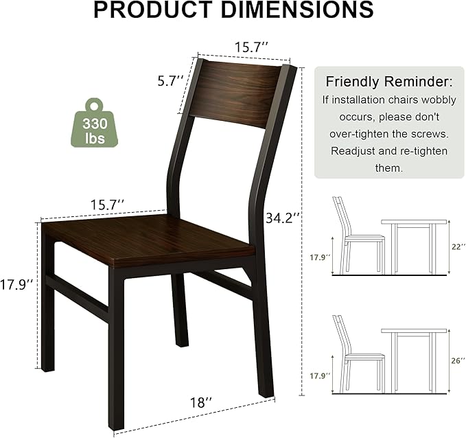 Feonase Dining Chairs Set of 6, Modern Kitchen Chairs - Image 2