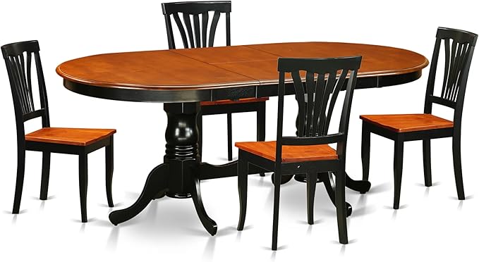 East West Furniture PLAV5-BCH-W 5 Piece Dining Room Furniture Set Includes an by EastWestFurniture