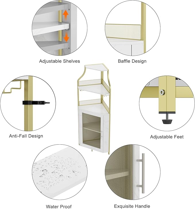 GarveeHome Corner Wine Cabinet - Image 6