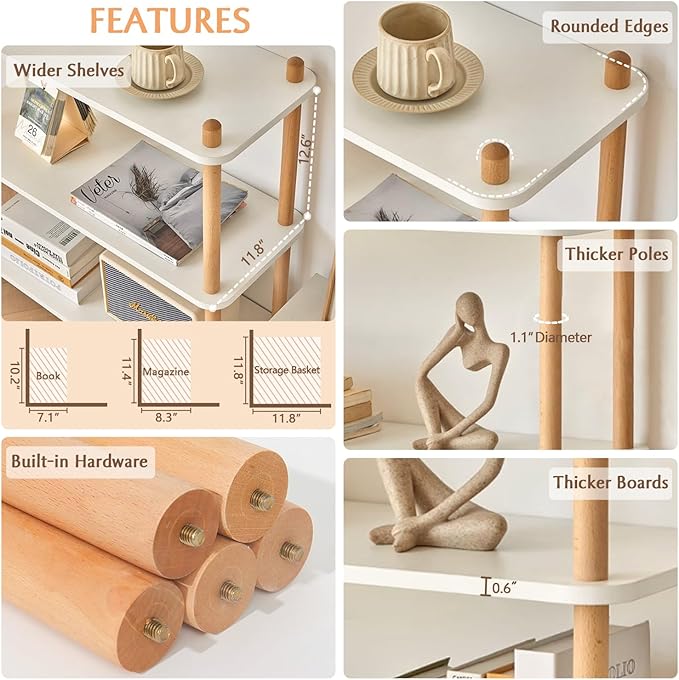 IOTXY 5-Tier Wooden Shelf Bookcase - Image 4
