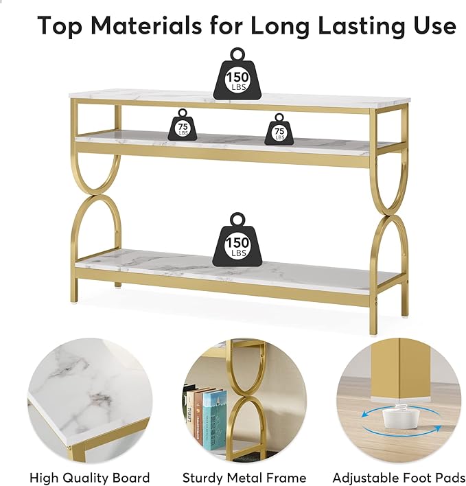 Tribesigns 3-Tier Console Table, 55 inch Sofa Table - Image 7