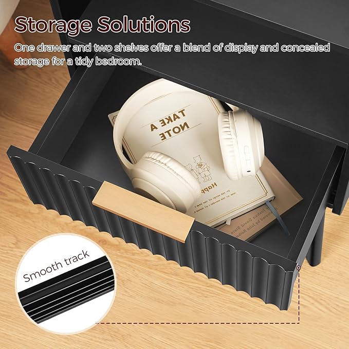 Fluted Nightstand, End Table, Small Modern Bedside Table - Image 6