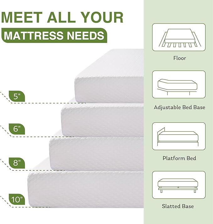Twin XL Memory Foam Mattress, 6 Inch Bed Mattress in a Box - Image 8