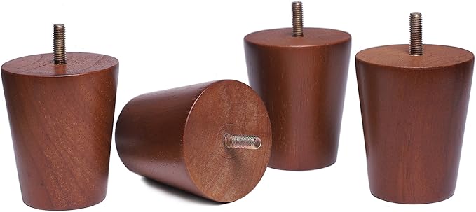 Round Wood Sofa/Couch/Chair/Ottoman Solid Wood Leg Walnut Finish - Image 3