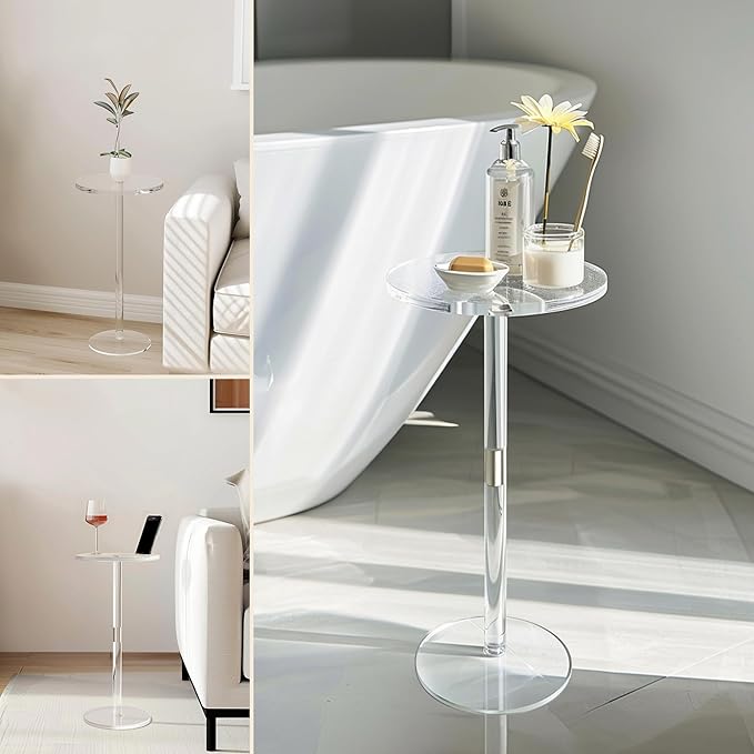 Acrylic Drink Table, Small Round Side Table - Image 8