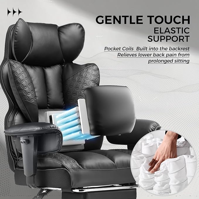 COMHOMA Big and Tall Office Chair 400LBS Wide Ergonomic Gaming Chair - Image 4