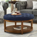 24KF Upholstered Round Coffee Table by WEMARTHOMEDECOR
