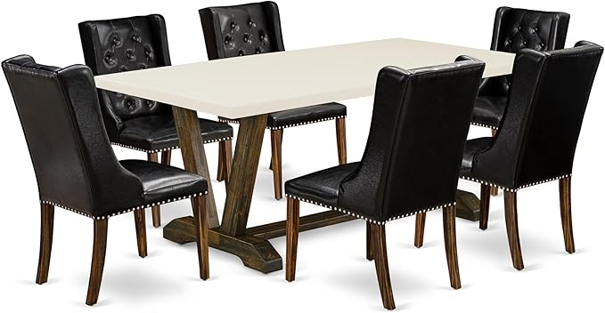 East West Furniture V727FO749-7 7 Piece Dining Table Set Consist of a Rectangle by EastWestFurniture