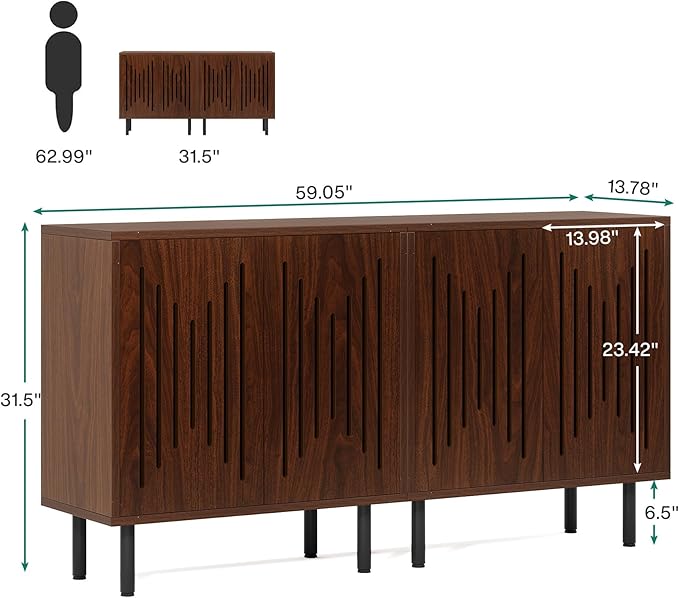Tribesigns Set of 2 Sideboard Buffet - Image 2