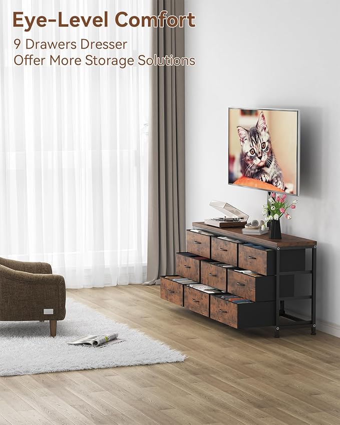 TV Stand with Mount for 32/55/65/75/85 inch TVs, Entertainment Center with 9 - Image 5