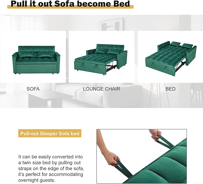 3 in1 Sofa Bed, Pull-Out Sleeper Sofa Bed - Image 6
