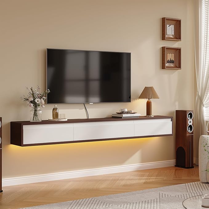 Floating TV Stand High Gloss, Floating TV Console, Under TV Shelf - Image 7