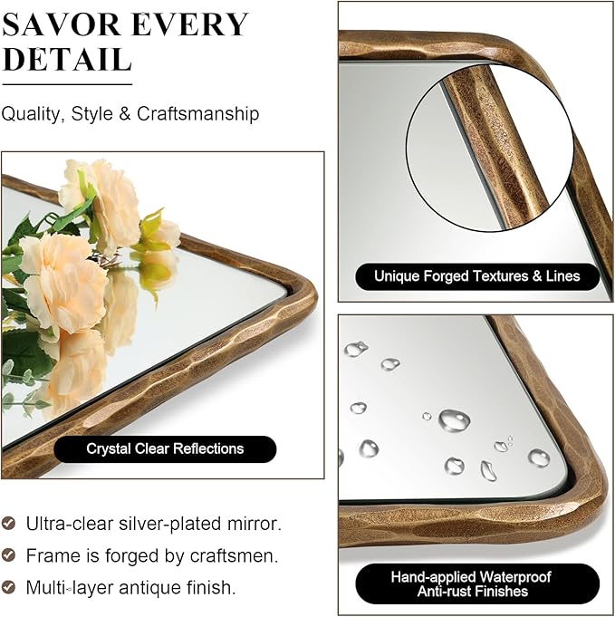 ANDY STAR Hand-Forged Gold Bathroom Mirrors - Image 5