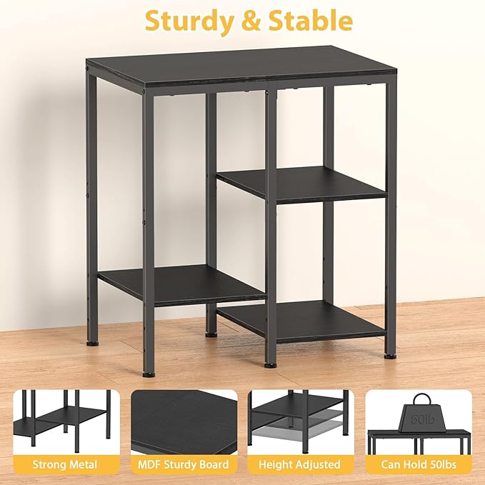 Kitchen Microwave Stand, 4-Tier Adjustable Bakers Rack, Space-Saving Metal - Image 7