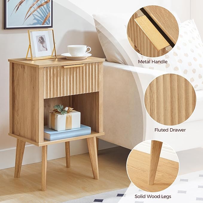 End Table, Fluted Night Stand, Modern Side Table, Bedside Table - Image 5