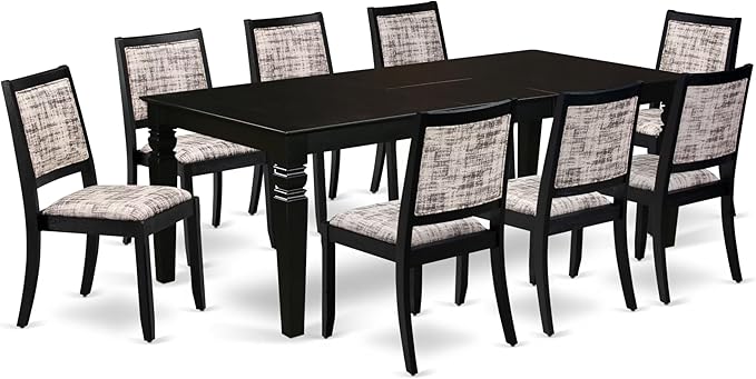 East West Furniture LGX29-BLK-30 -9 Piece Dining Set Includes a Rectangular by EastWestFurniture