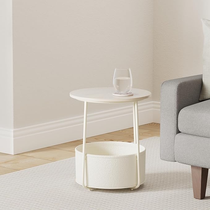 VASAGLE Small Round Side End Table, Modern Nightstand - Image 2