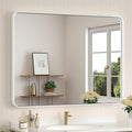 Keonjinn Matte White Bathroom Mirrors by Keonjinn