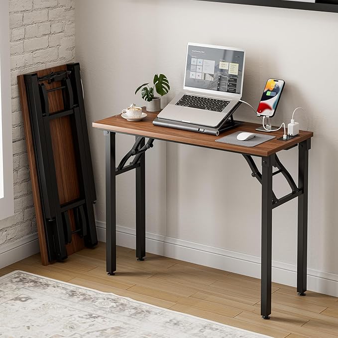 Frylr Small Folding Computer Desk – 35.8 Inch Portable Table by Frylr