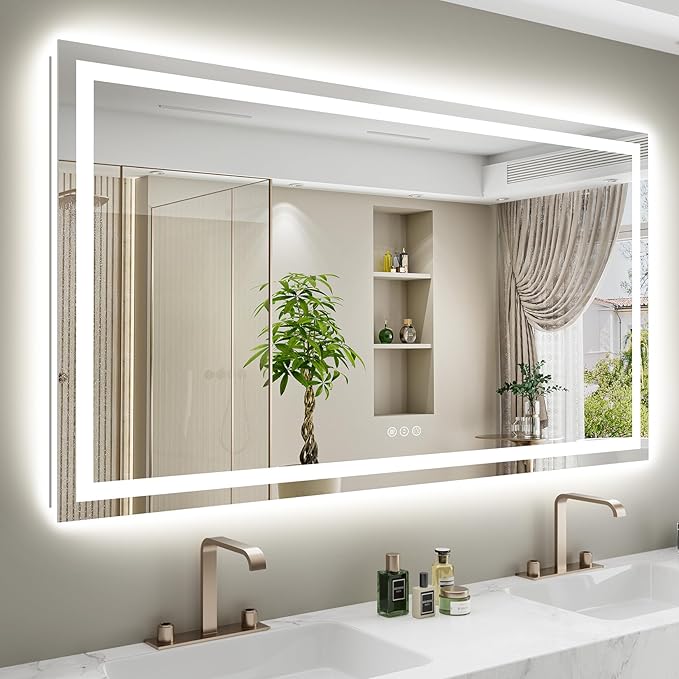 60x38 Inch LED Bathroom Mirror by YEELAIT