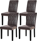 VECELO Upholstered Dining Chairs Set of 4, Modern PU Leather Accent Parsons by VECELO