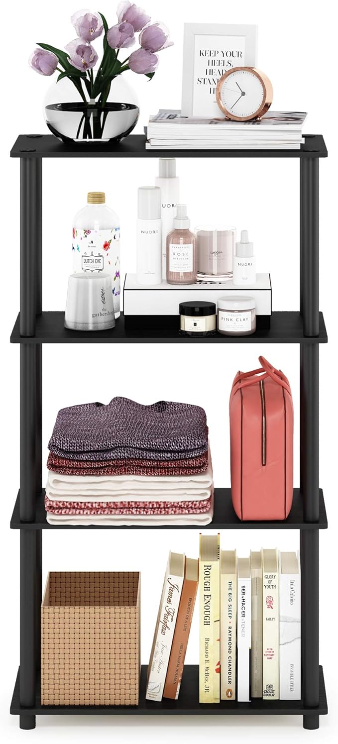 Furinno Turn-N-Tube 4-Tier Multipurpose Shelf Display Rack, Round Tubes - Image 3