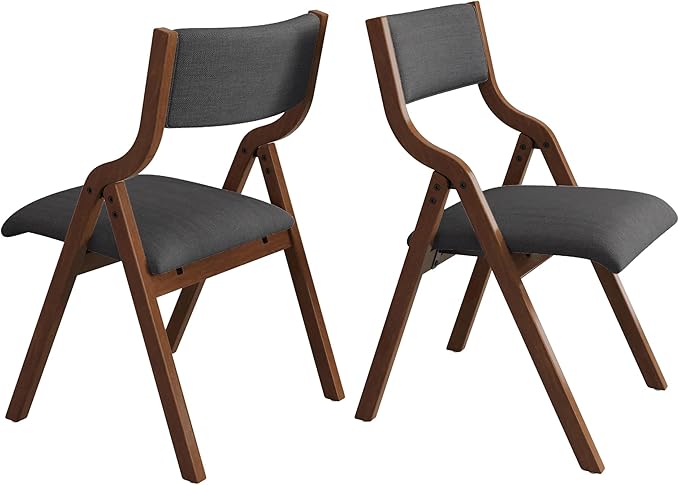 Folding Dining Chairs Set of 2, Upholstered Kitchen Chair - Image 7