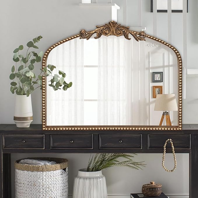 ironsmithn Gold Arched Mirror, Metal Decorative Accent Mirror - Image 4