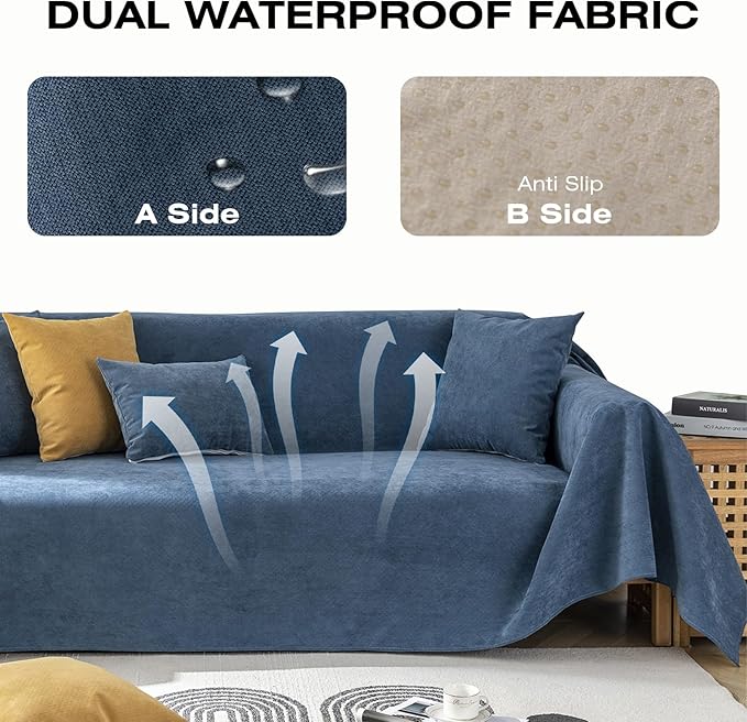 STACYPIK Dark Blue Waterproof Sofa Covers - Image 7