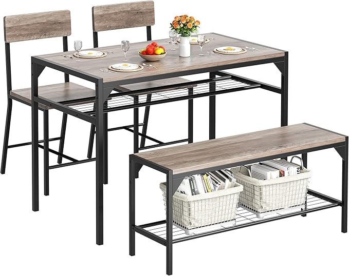 Shintenchi Kitchen Table Chairs Set of 4, Dining Table Set by Shintenchi