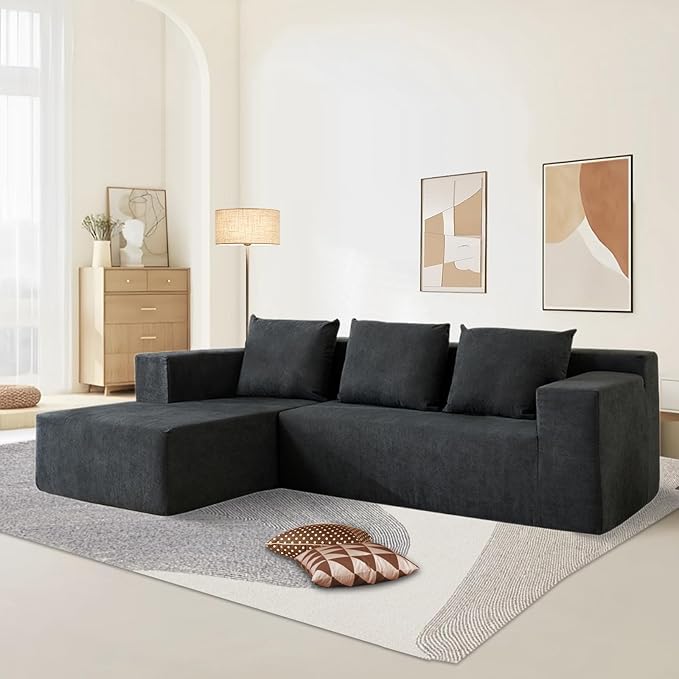 103" Cloud Sectional Sofa, Boneless L-Shape Couch by NIGOONE
