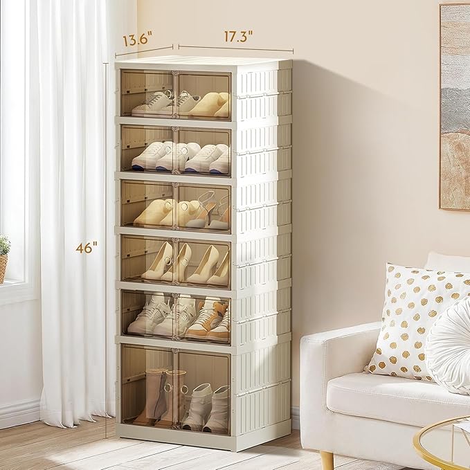 ELPHECO 6 Tier 12 Pairs Foldable Shoe Rack Shoe Organizer - Image 2