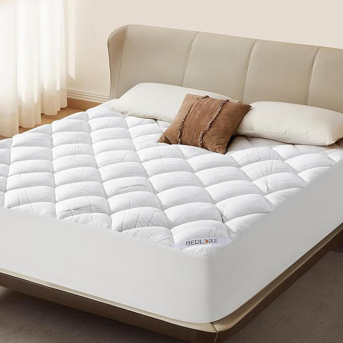 BEDLORE Queen Mattress Topper, Viscose Made from Bamboo Soft Pillow Top by Bedlore