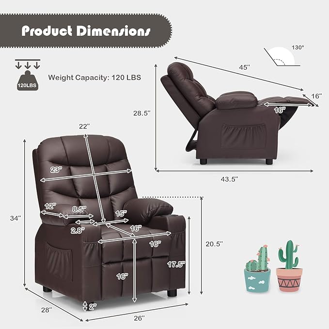 Costzon Kids Recliner Chair - Image 3