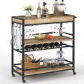 BON AUGURE Bar Cart for The Home, Bar Serving Carts on Wheels, 3 Tier Storage by BONAUGURE