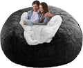 Bean Bag Chair Cover Without Filler, Big Round Soft Fluffy PV Velvet Washable by YudouTech