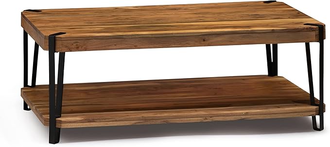 Alaterre Furniture Ryegate 48" Live Edge Wood Coffee Table â€“ Solid Acacia - Image 8